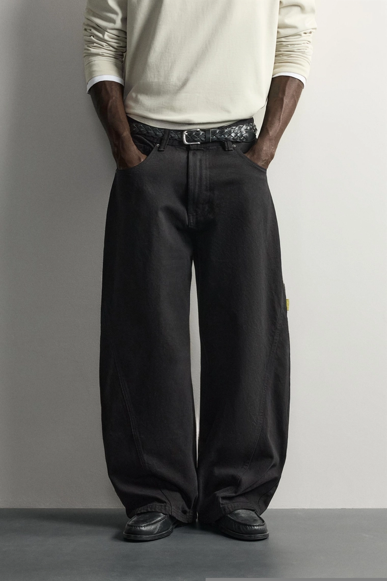 Брюки balloon fit в полоску