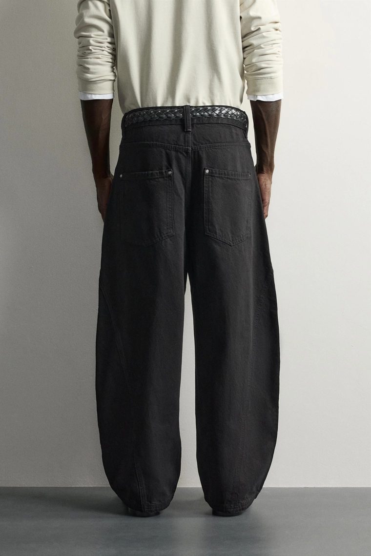 Брюки balloon fit в полоску
