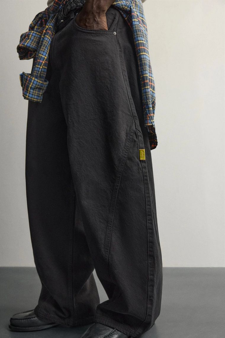 Брюки balloon fit в полоску