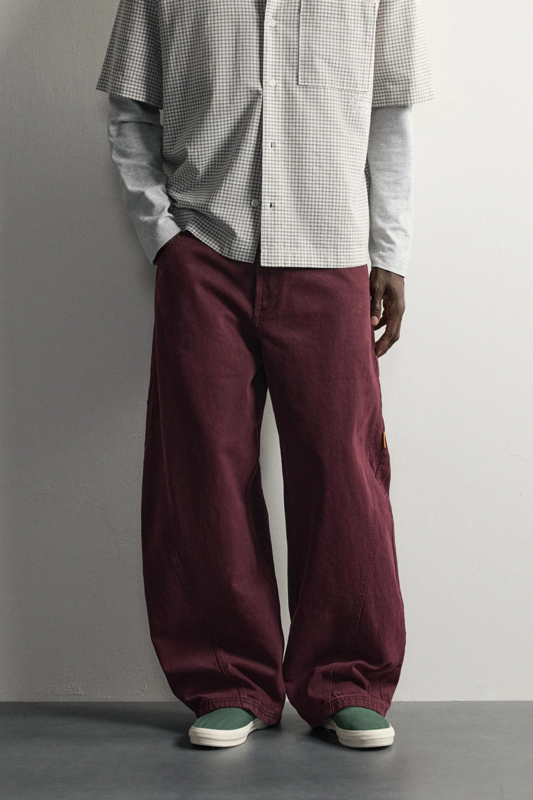 Брюки balloon fit в тонкую полоску