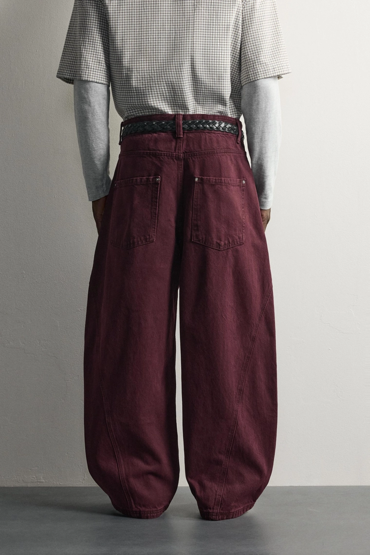 Брюки balloon fit в тонкую полоску