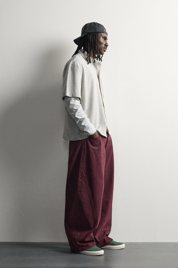 Брюки balloon fit в тонкую полоску
