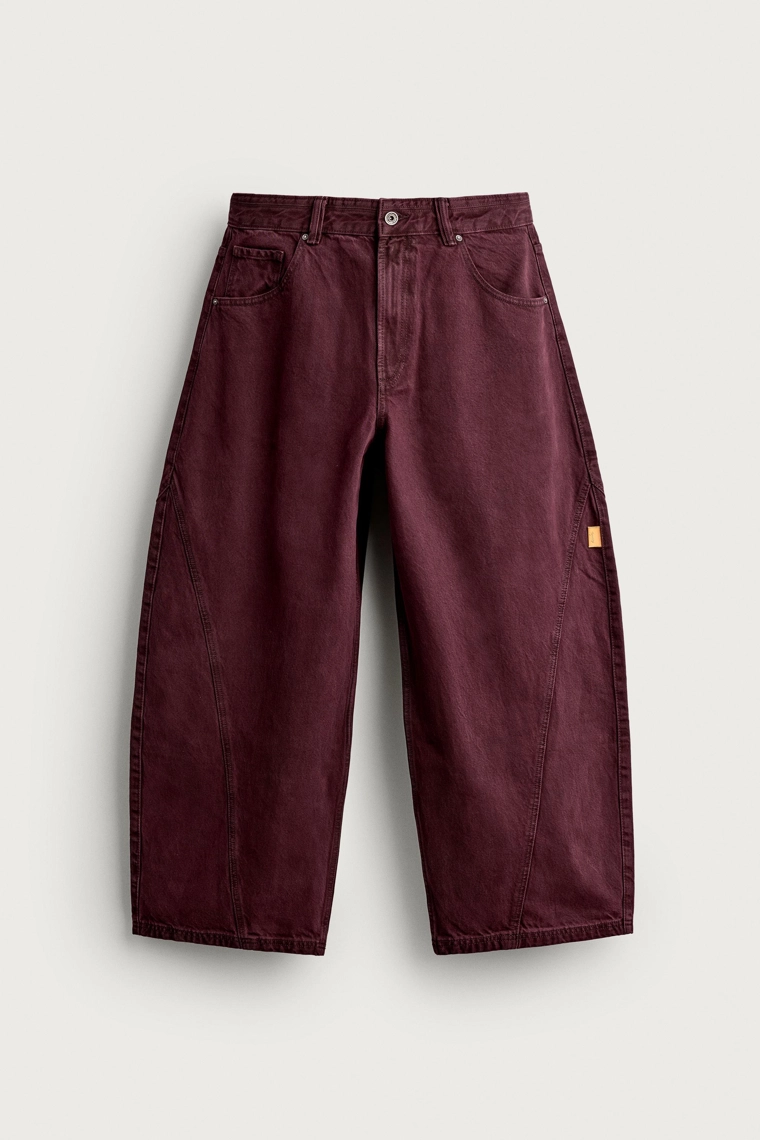 Брюки balloon fit в тонкую полоску