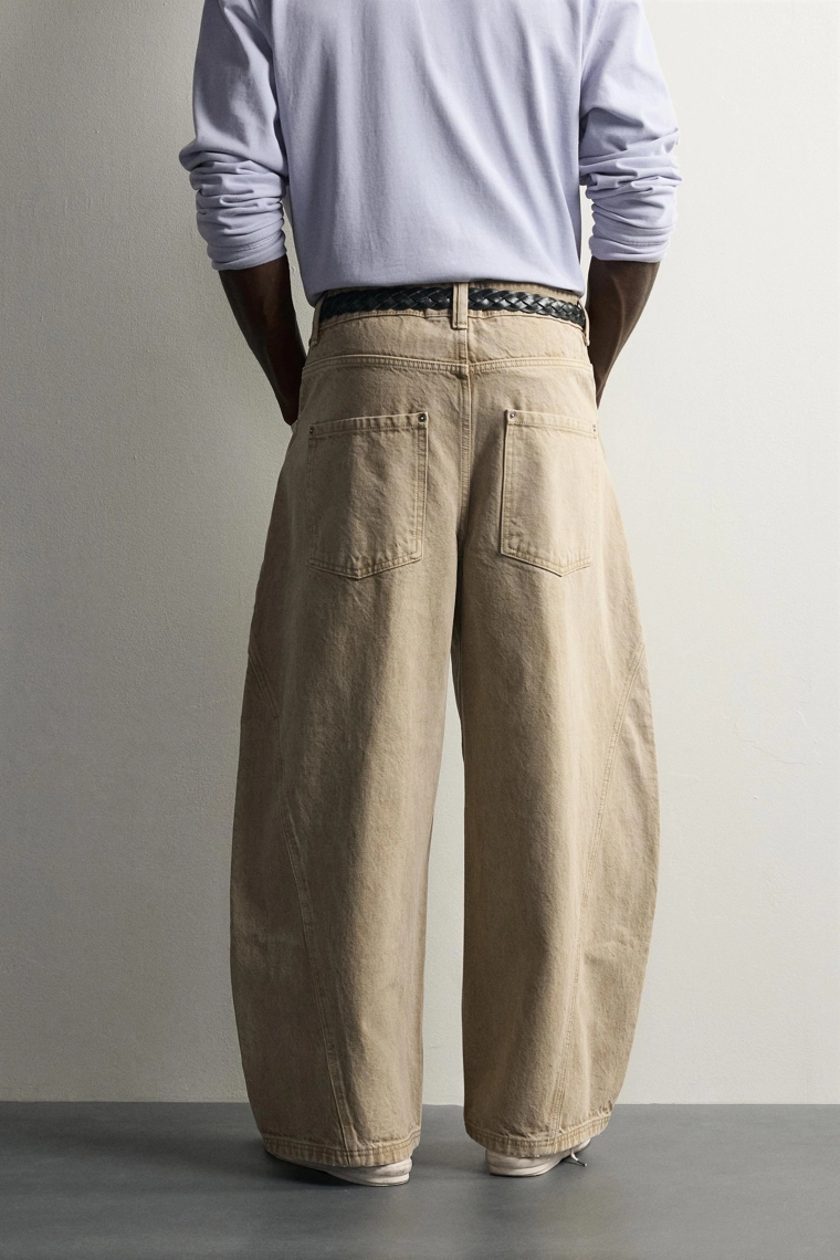 Брюки balloon fit в тонкую полоску