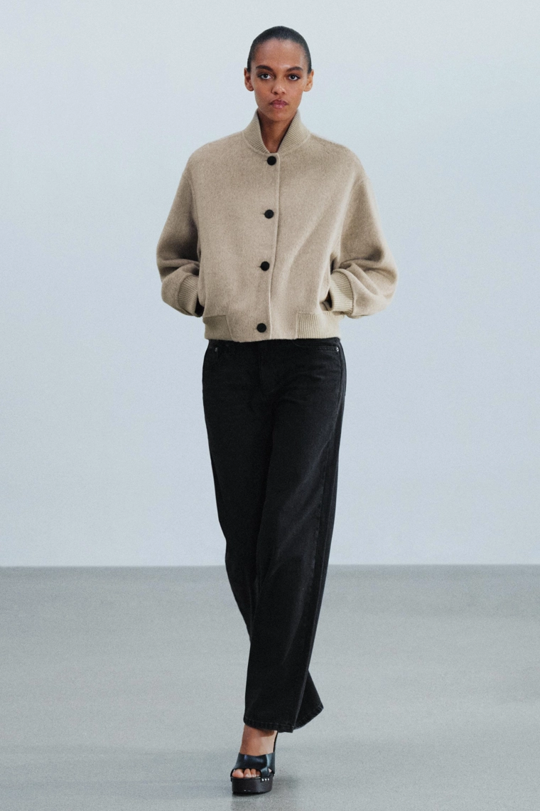 Бомбер из шерстяной смеси Zara «ZW»