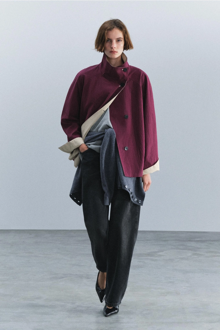 Двусторонний короткий тренч zw collection