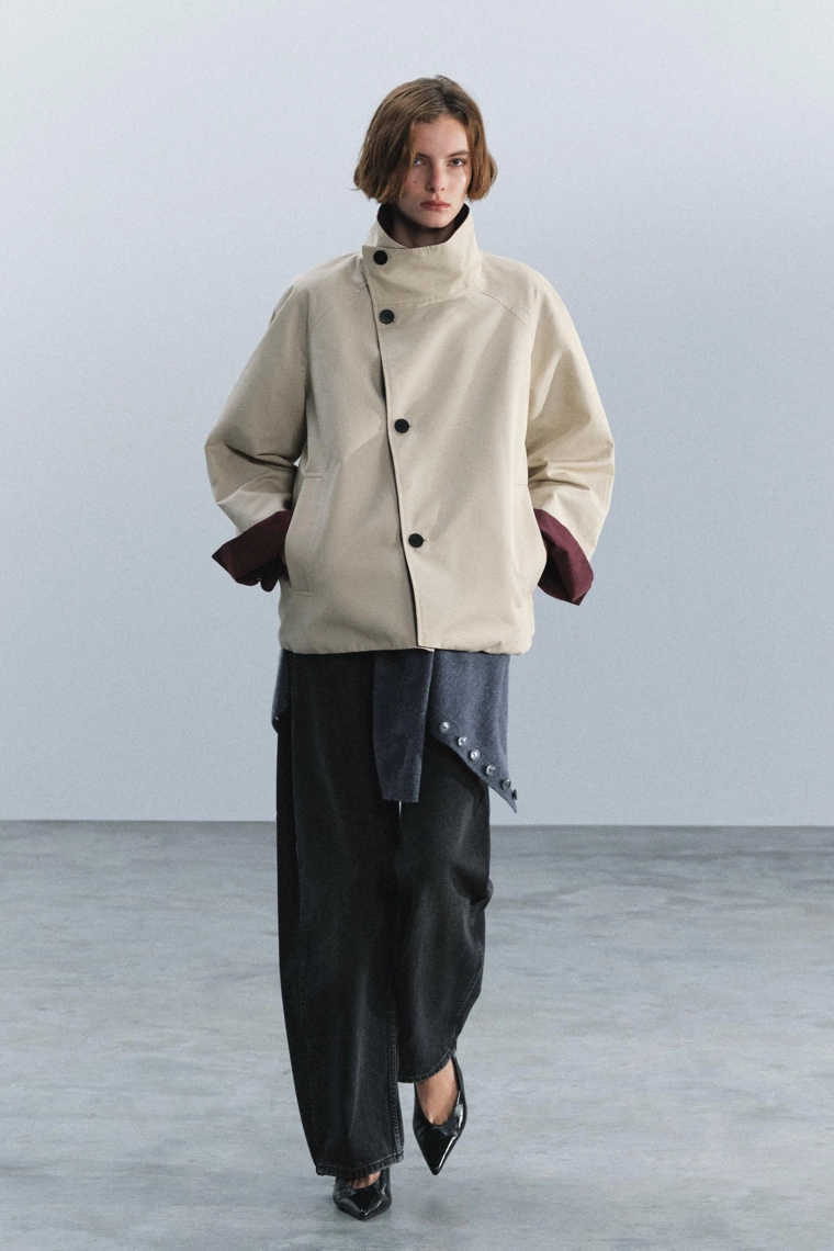 Двусторонний короткий тренч zw collection