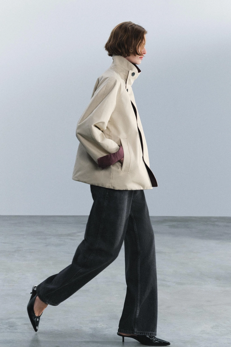 Двусторонний короткий тренч zw collection