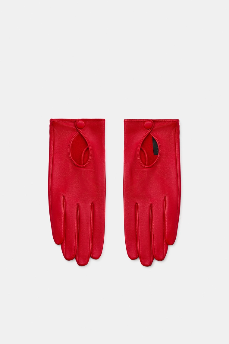 Короткие перчатки из 100% кожи