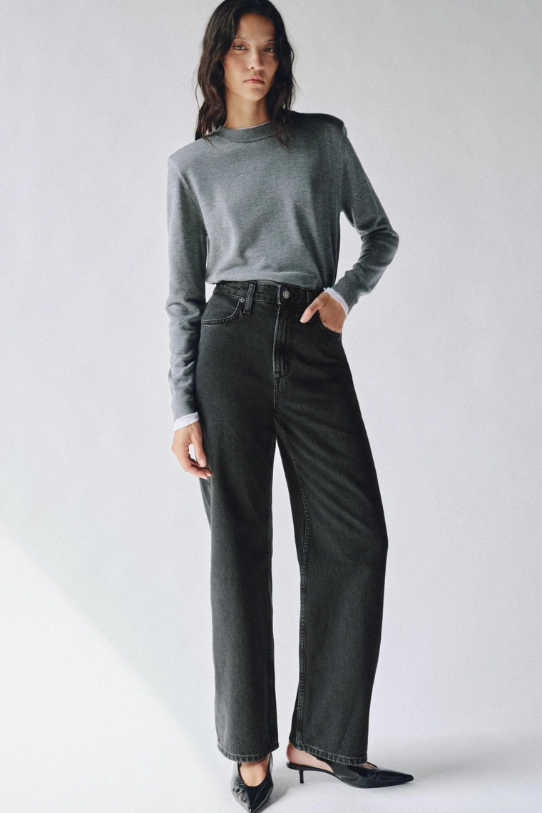 Джинсы прямого кроя с высокой талией Zara «ZW»