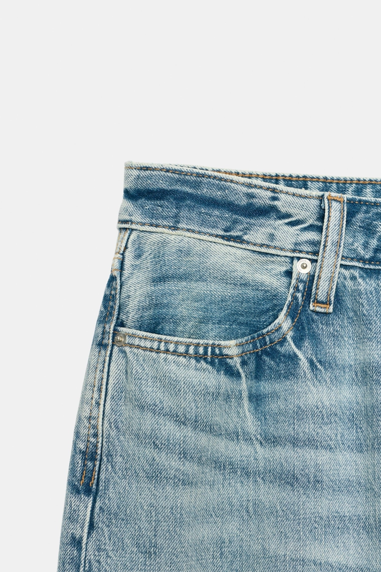 Джинсы zara woman с высокой талией и прямыми брюками