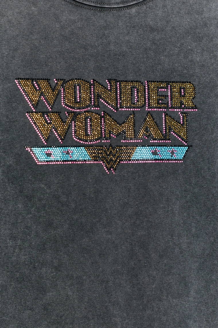 Футболка wonder woman © с блестящим логотипом