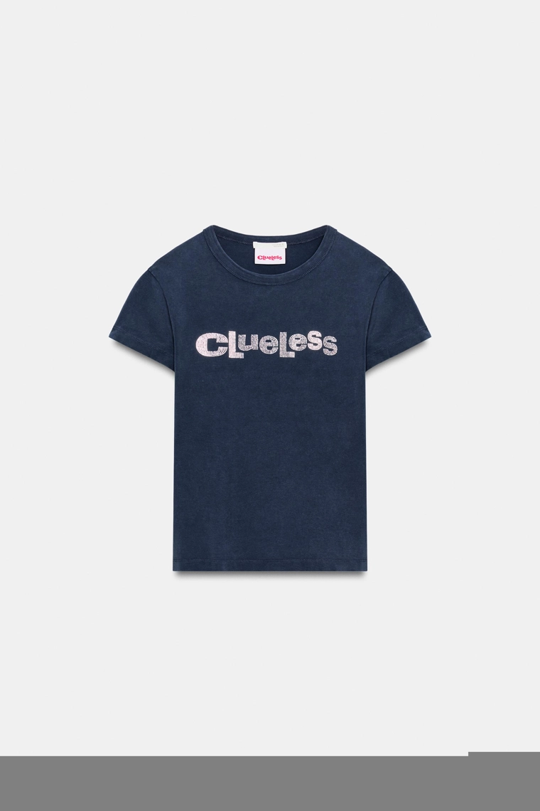 Футболка clueless ™ с блестящим логотипом