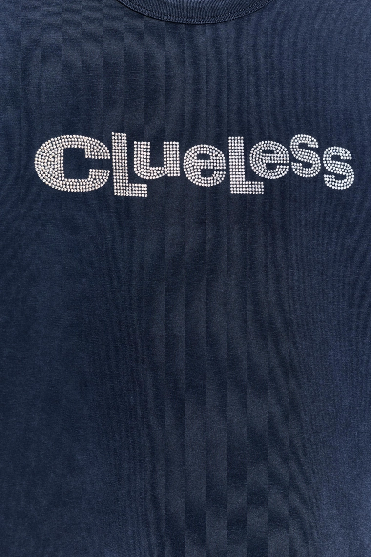 Футболка clueless ™ с блестящим логотипом