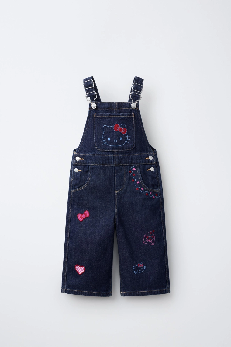 Джинсовый комбинезон с вышивкой hello kitty © sanrio