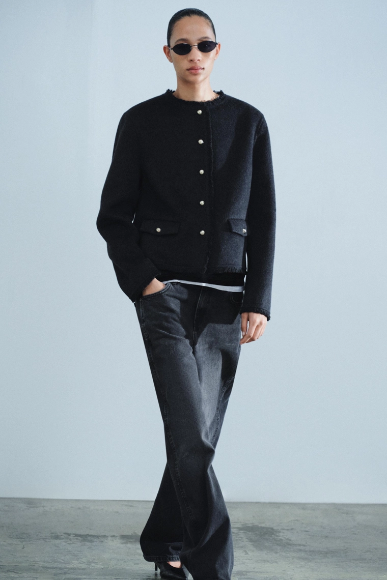 Жакет из смеси шерсти, коллекция zara woman