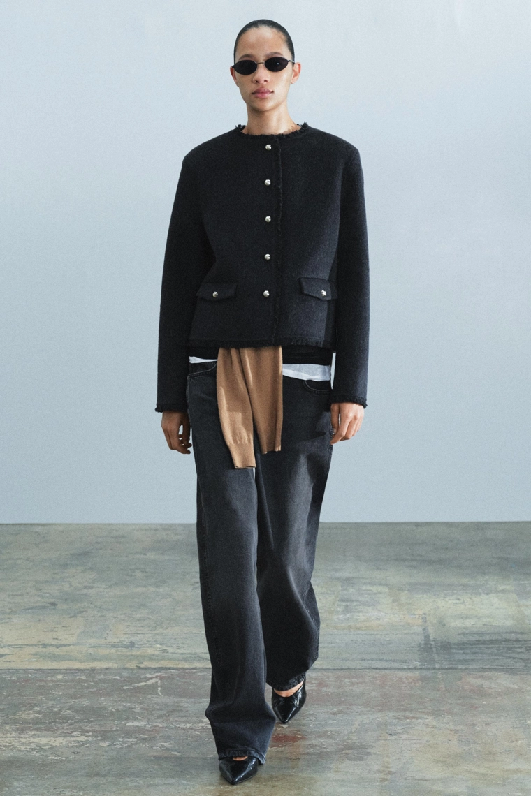 Жакет из смеси шерсти, коллекция zara woman