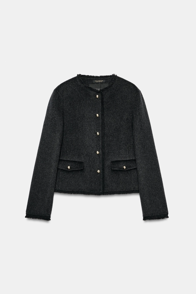 Жакет из смеси шерсти, коллекция zara woman