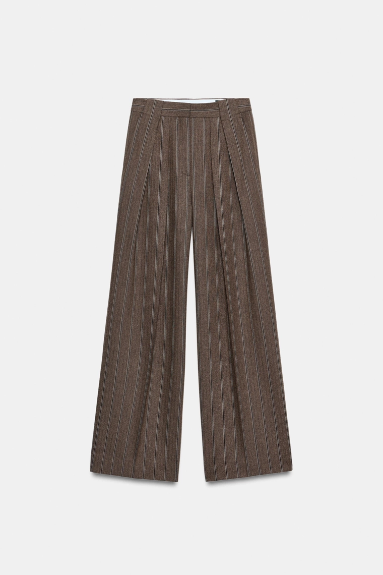 Брюки Zara «ZW» в елочку с полосками