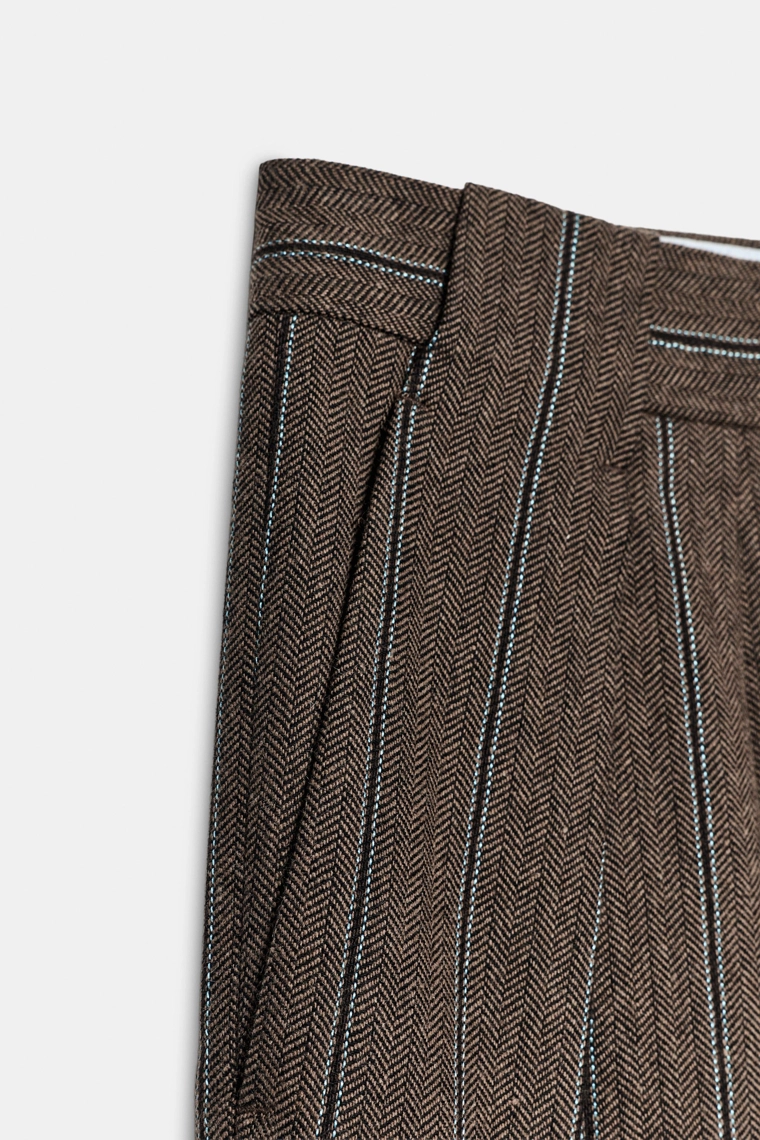 Брюки Zara «ZW» в елочку с полосками