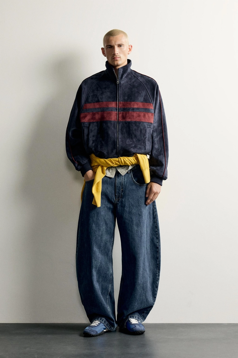 Куртка из искусственной замши в стиле color block