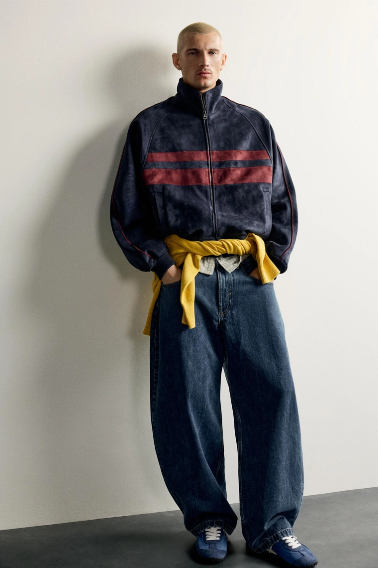 Куртка из искусственной замши в стиле color block