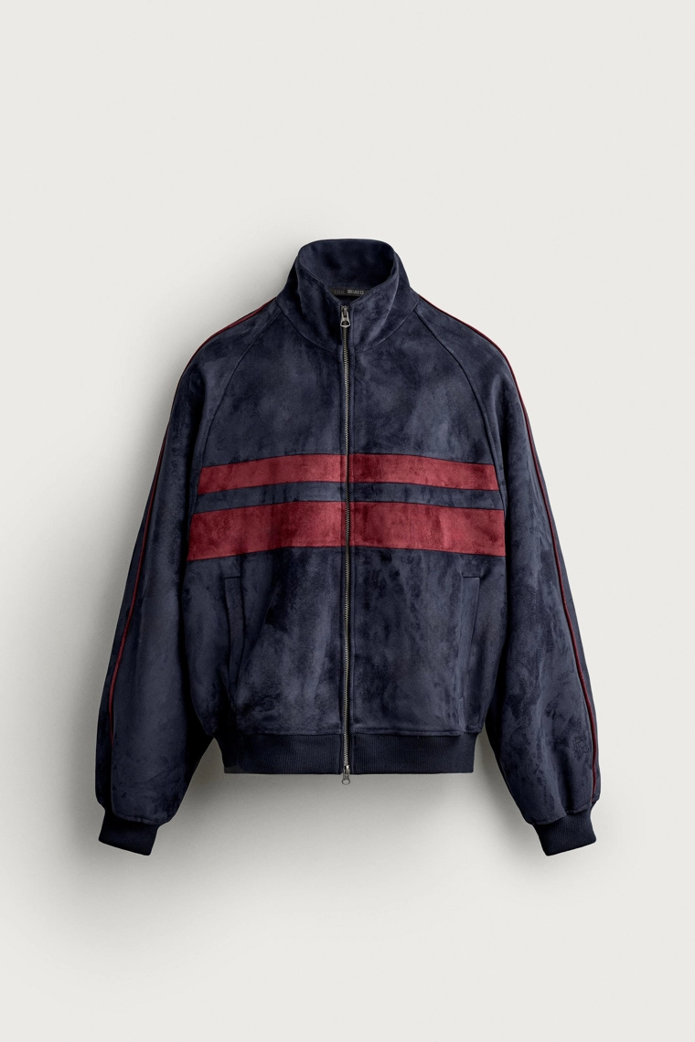 Куртка из искусственной замши в стиле color block
