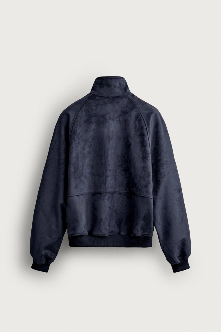 Куртка из искусственной замши в стиле color block