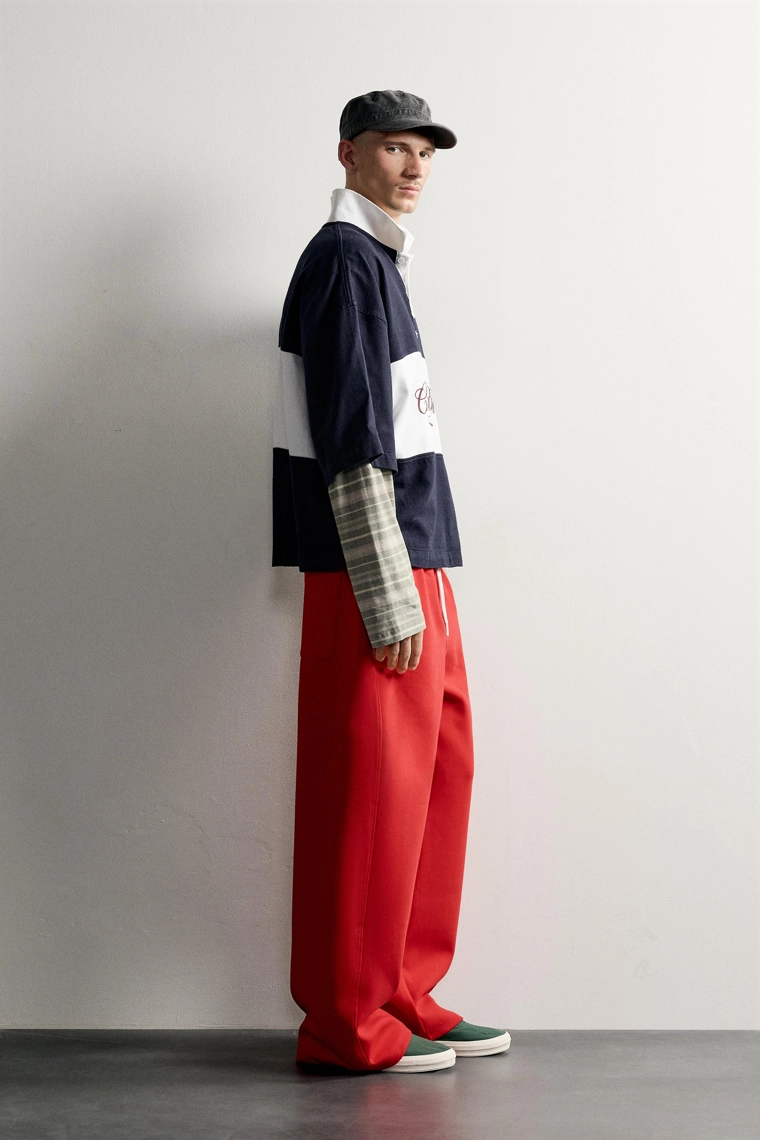 Поло свободного кроя в стиле colour block