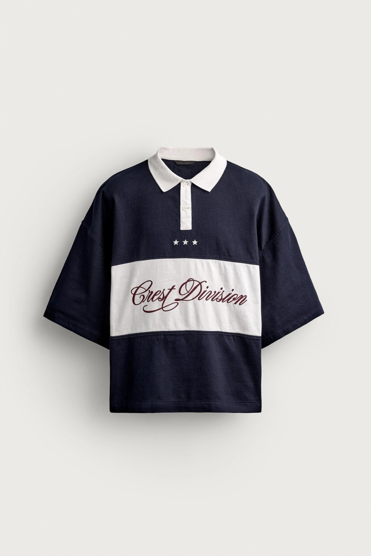Поло свободного кроя в стиле colour block