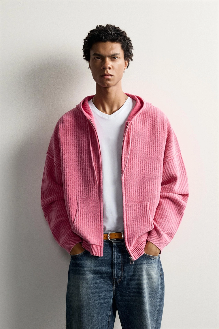 Вязаное худи на молнии