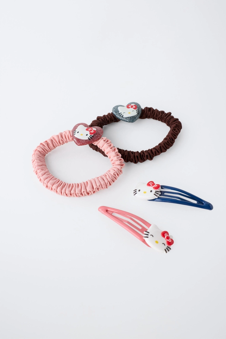 Набор из 2 резинок для волос и 2 заколок hello kitty © sanrio
