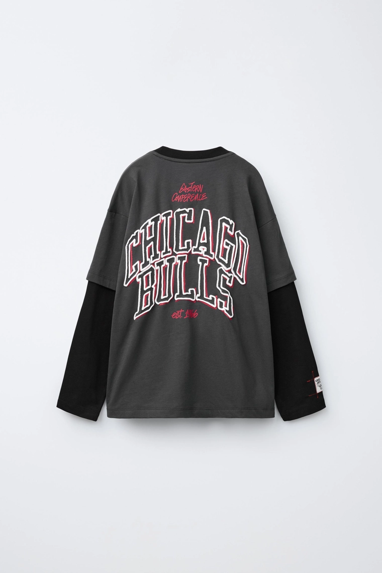 Футболка с двойными рукавами nba chicago bulls