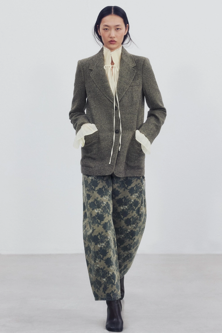 Жакет прямого кроя из смесовой шерсти zw collection