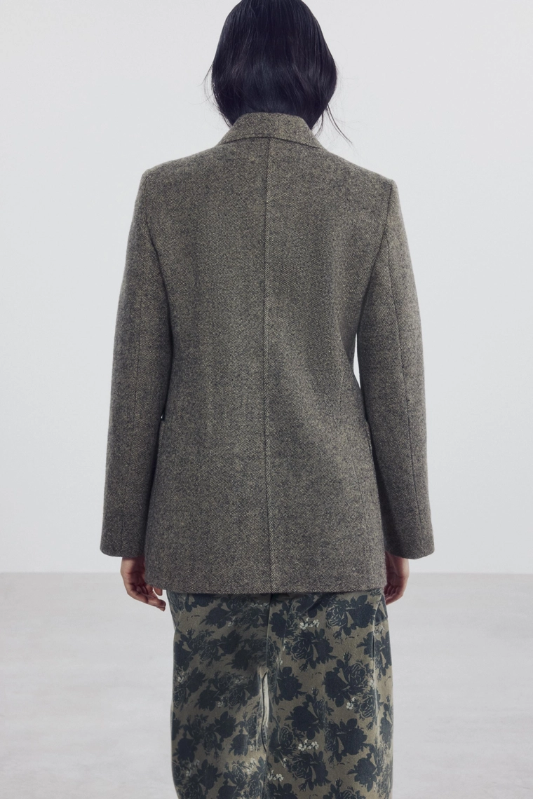 Жакет прямого кроя из смесовой шерсти zw collection