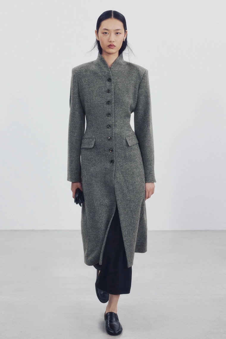 Пальто zw collection из шерсти с пуговицами
