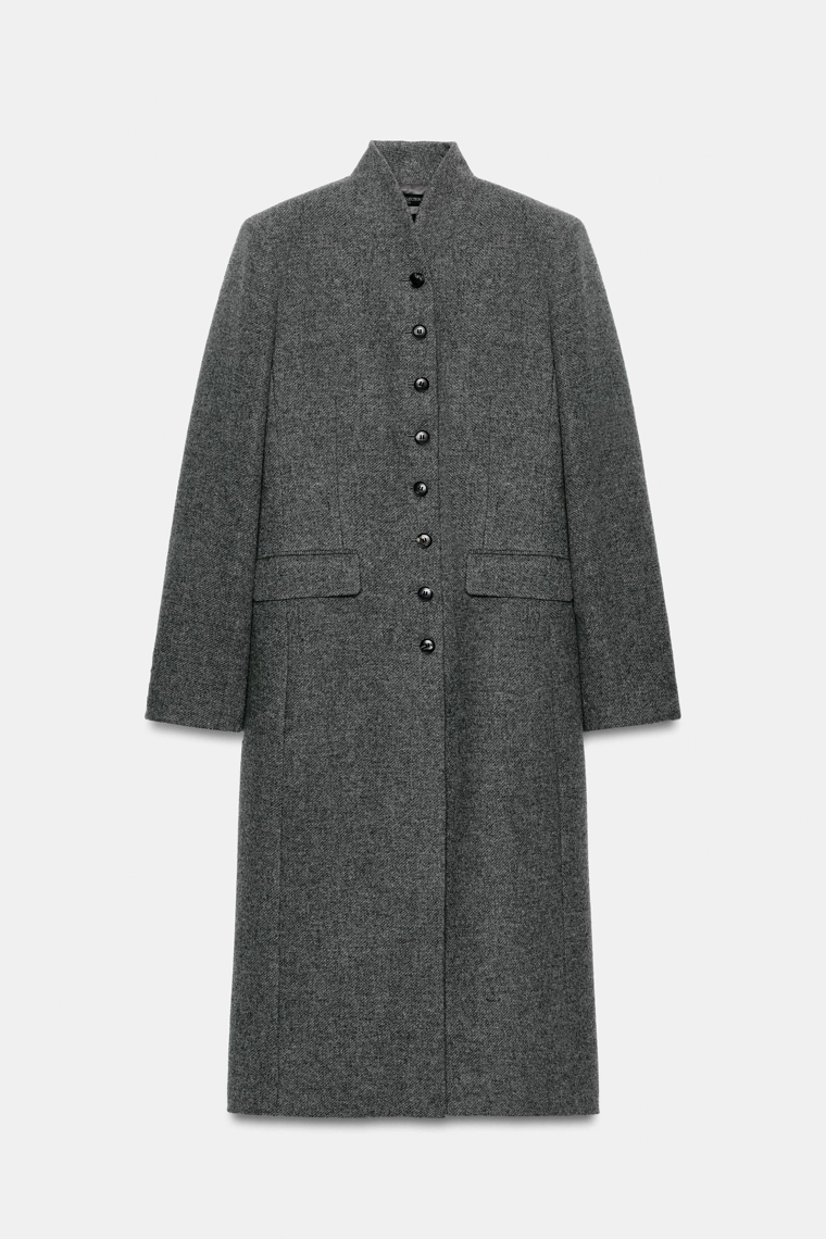 Пальто zw collection из шерсти с пуговицами