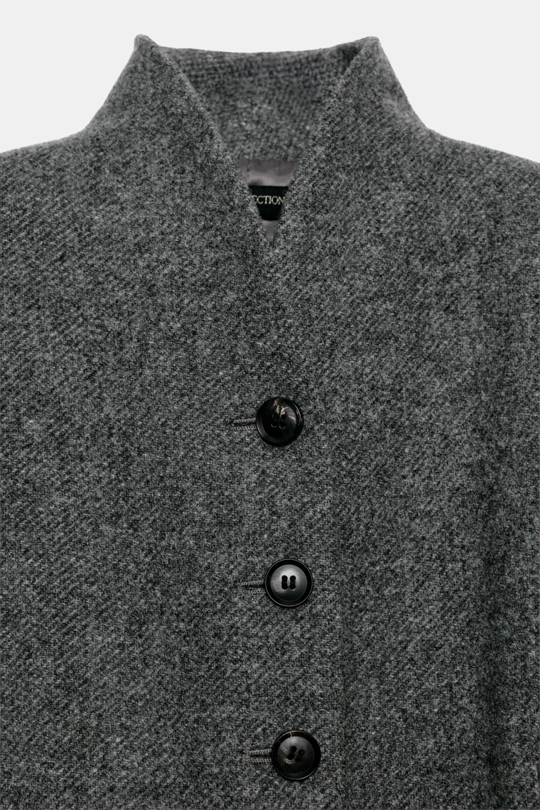 Пальто zw collection из шерсти с пуговицами