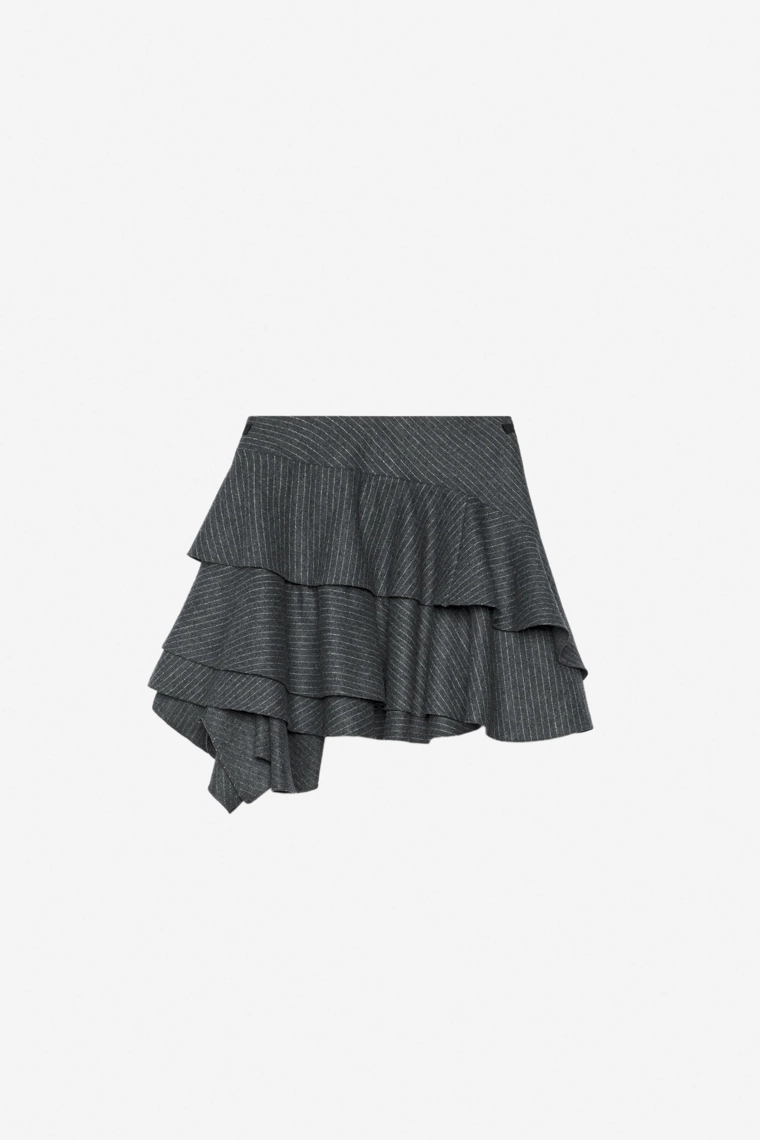Юбка в полоску из смесовой шерсти - must-have