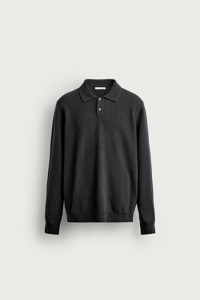 Поло regular fit из трикотажа с добавлением шерсти