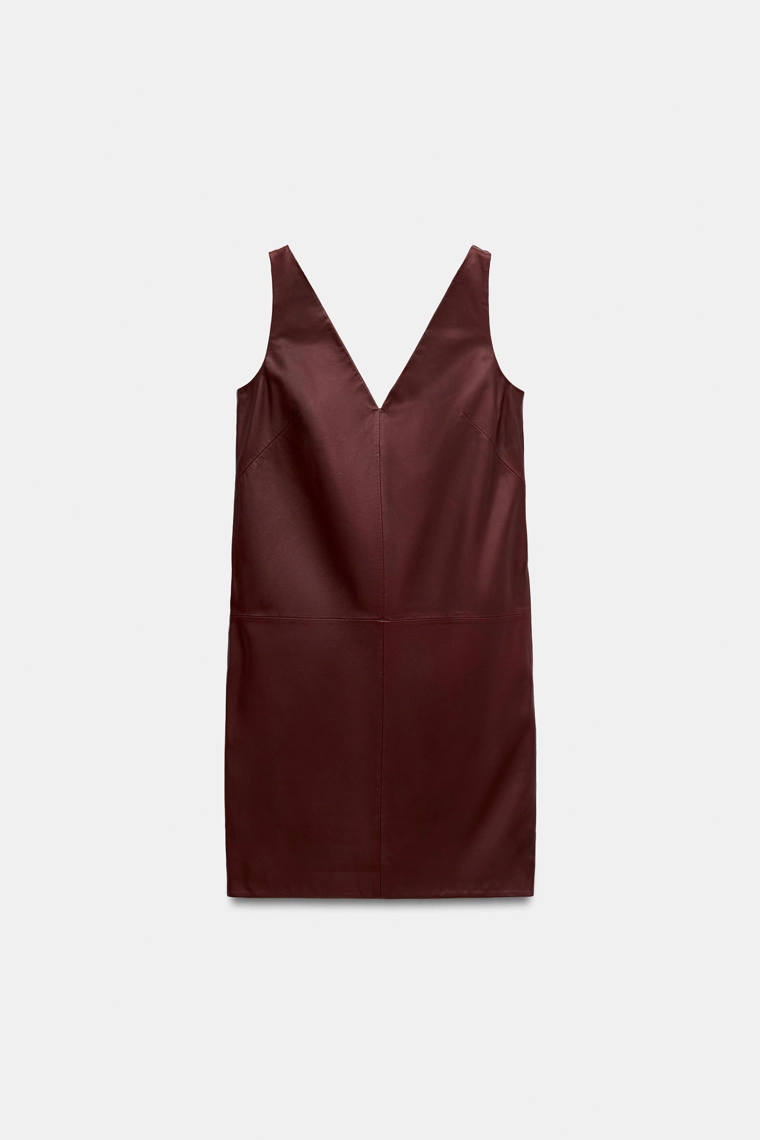 Платье миди из 100% кожи zw collection