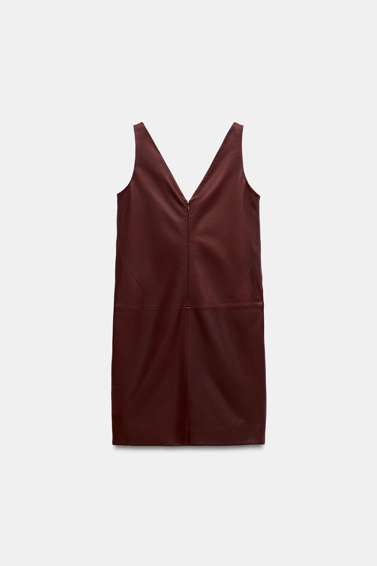 Платье миди из 100% кожи zw collection