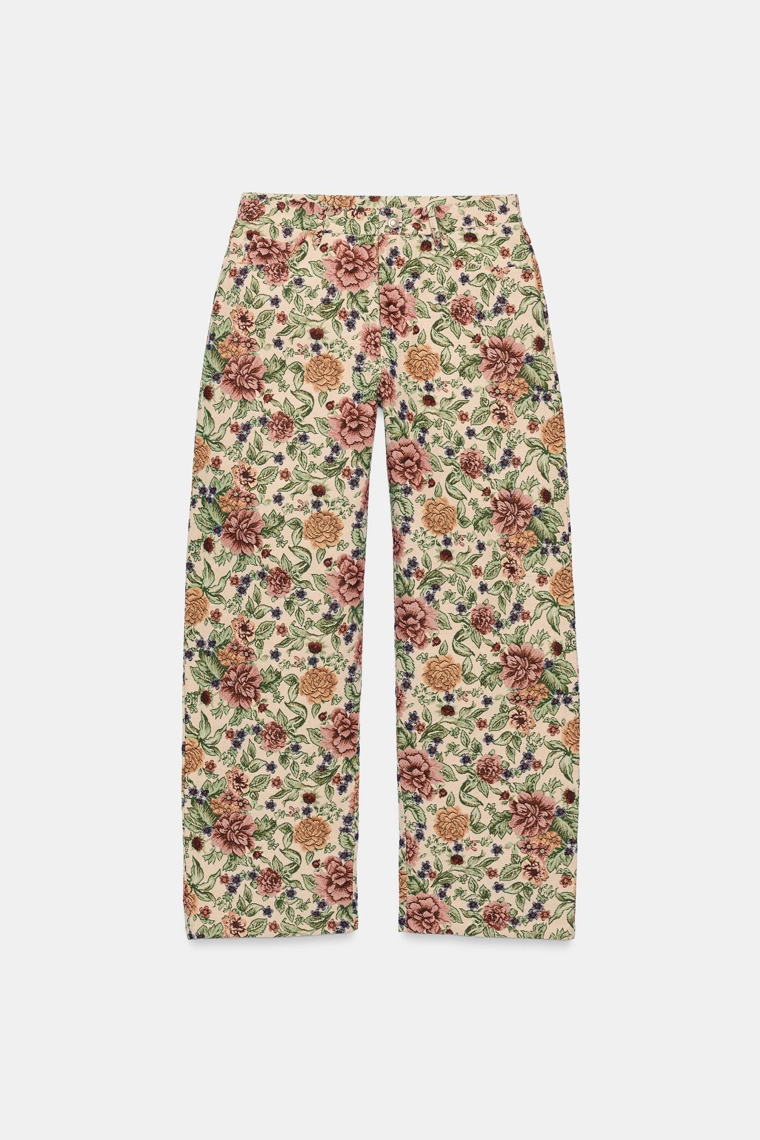 Штаны с цветочным жаккардовым узором zw collection
