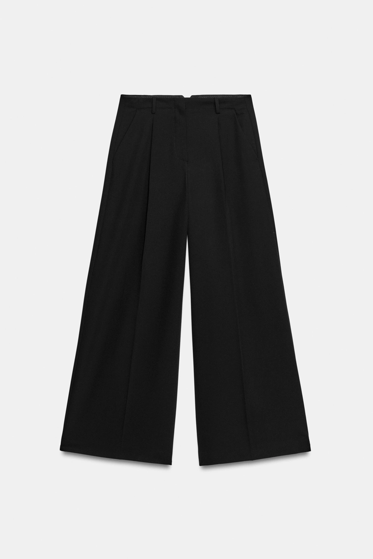 Расклешённые брюки с защипами zw collection