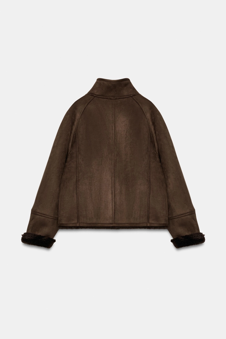 Комбинированная куртка из искусственного меха zw collection