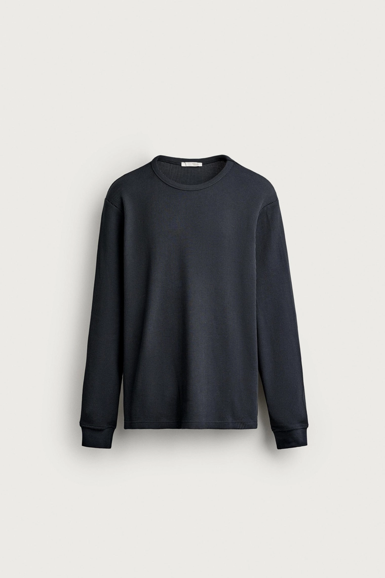 Футболка regular fit с вафельной вязкой