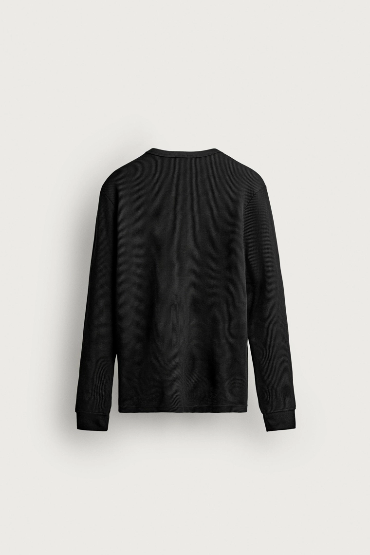 Футболка regular fit из вафельного трикотажа