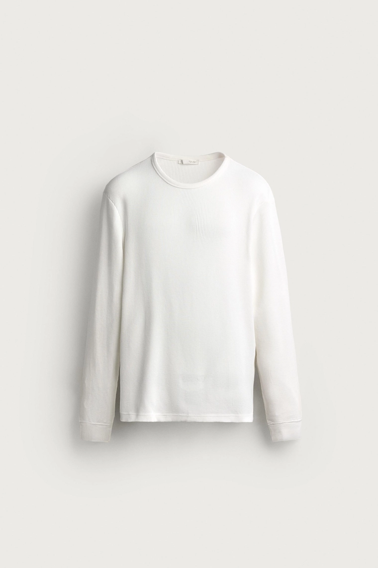 Футболка regular fit из хлопка с вафельной вязкой