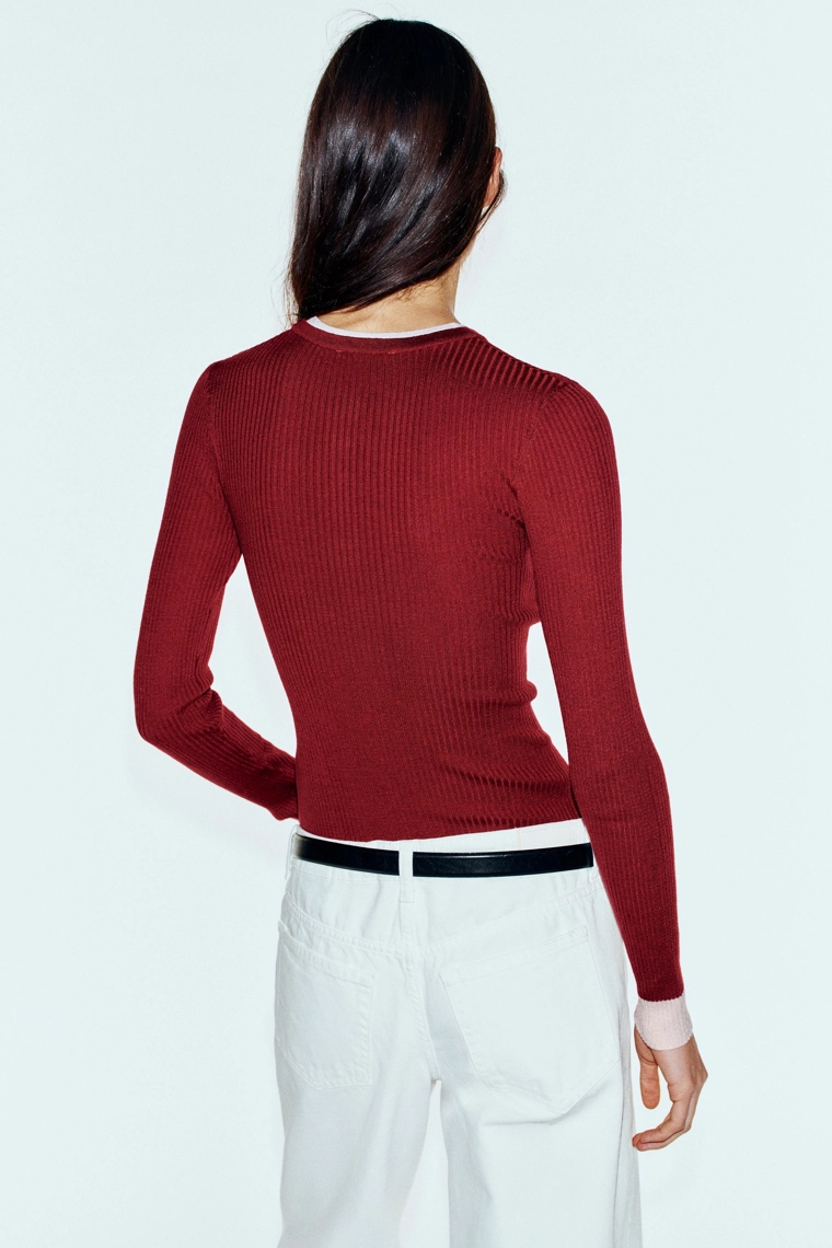 Футболка contrast double-layer с пуговицами