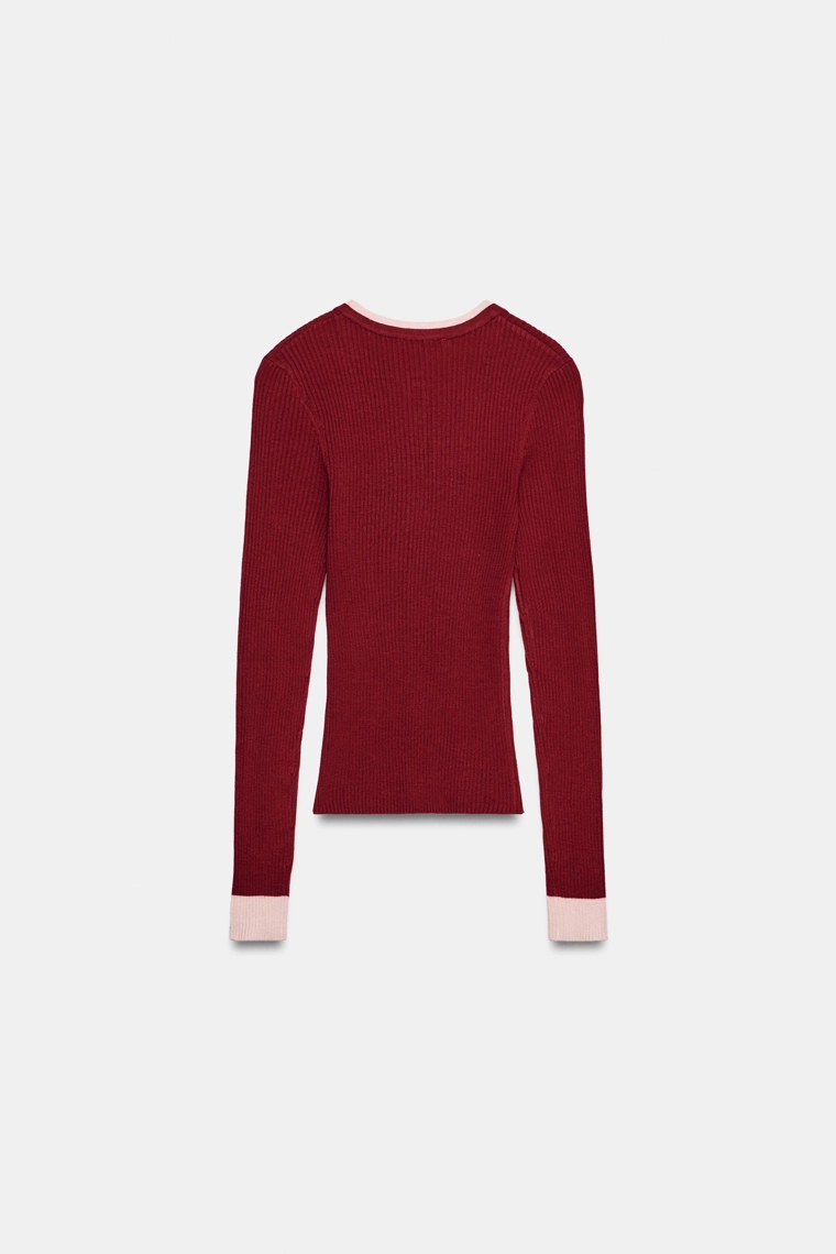 Футболка contrast double-layer с пуговицами